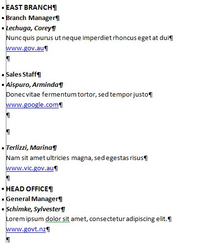 Hierarchical table 2A