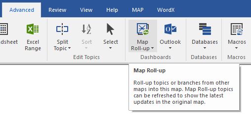 Map Roll-up icon on the Advanced menu